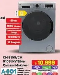 SEG CM 910S/CM 9105 INV SİLVER ÇAMAŞIR MAKİNESİ SEG CM 910S/CM 9105 INV SİLVER ÇAMAŞIR MAKİNESİ
